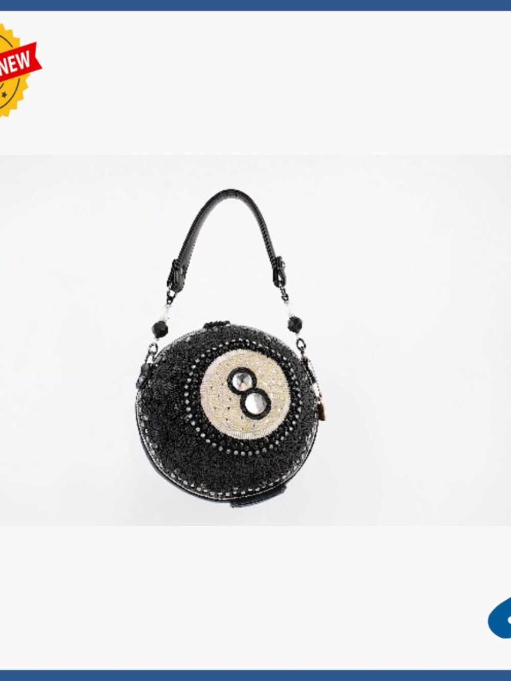 Beaded Top Handle Bag with Magnetic Closure, Cell Phone Pocket, Medium Size - Picture 7 of 7